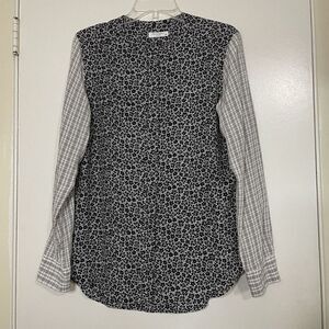 NWOT EQUIPMENT black floral silk button down blouse shirt size medium